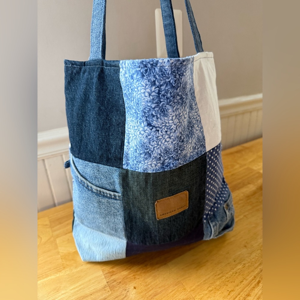 Handmade Denim Tote Bag - Blue
